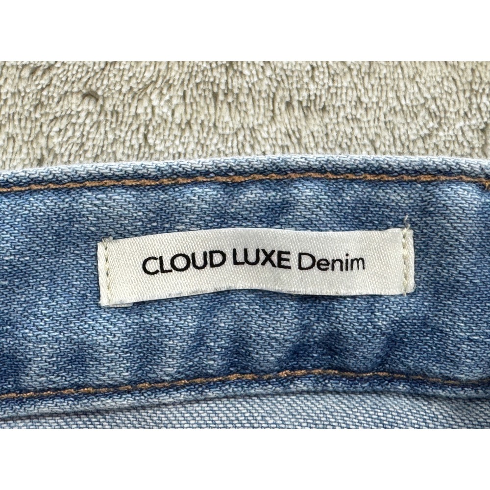 OAT New York Womens Cloud Luxe Wide Leg Stretch Blue Jeans 2/26 Meas: 26x25 - Picture 4 of 6
